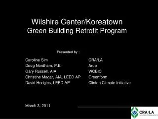 Wilshire Center/Koreatown Green Building Retrofit Program