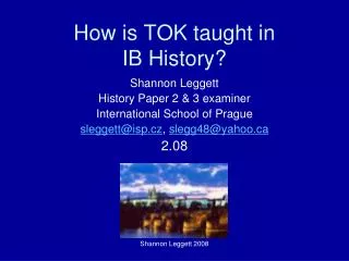 How is TOK taught in IB History?