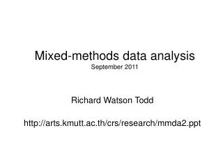 Mixed-methods data analysis September 2011