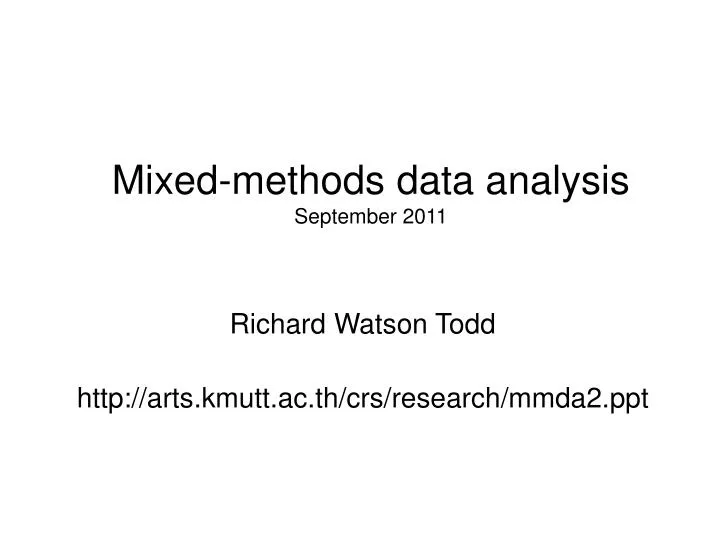 mixed methods data analysis september 2011