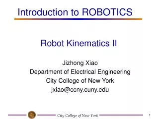 Robot Kinematics II