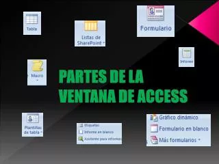 PARTES DE LA VENTANA DE ACCESS
