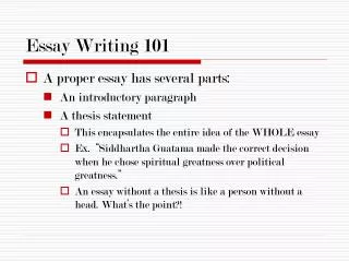 Essay Writing 101
