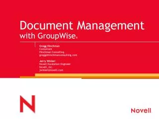 Document Management with GroupWise ®