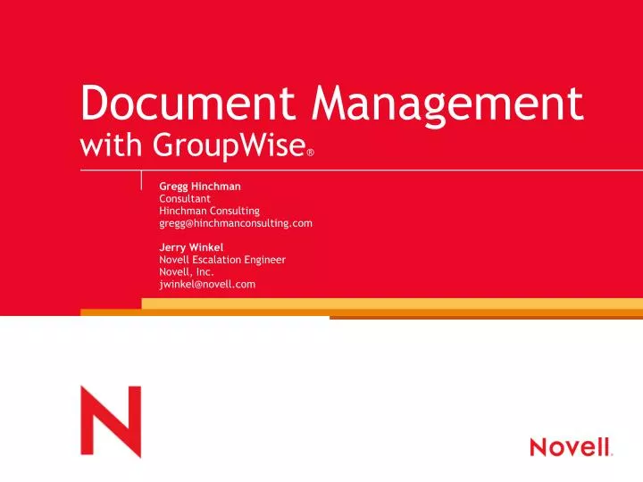 document management with groupwise