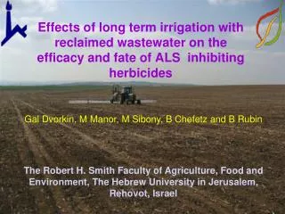 Effects of long term irrigation with reclaimed wastewater on the efficacy and fate of ALS inhibiting herbicides