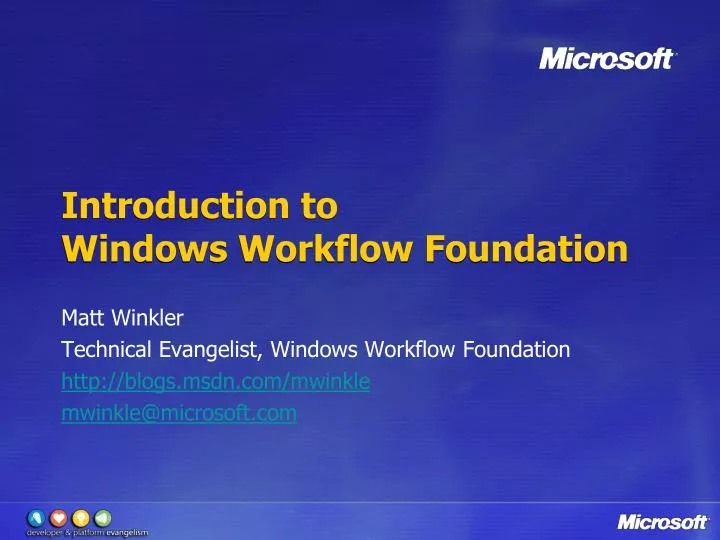 introduction to windows workflow foundation