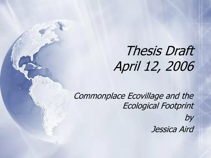 thesis draft april 12 2006