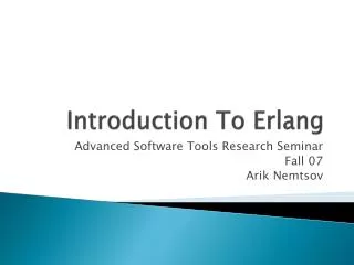 Introduction To Erlang