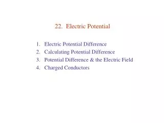 22. Electric Potential
