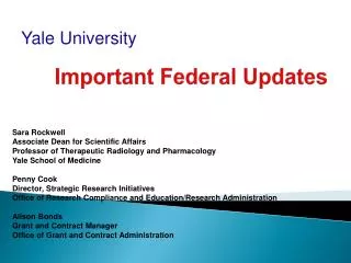 Important Federal Updates