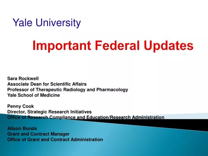 important federal updates