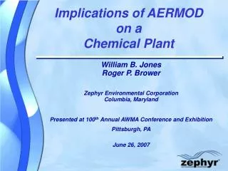 Implications of AERMOD on a Chemical Plant