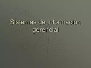 Sistemas de Información gerencial