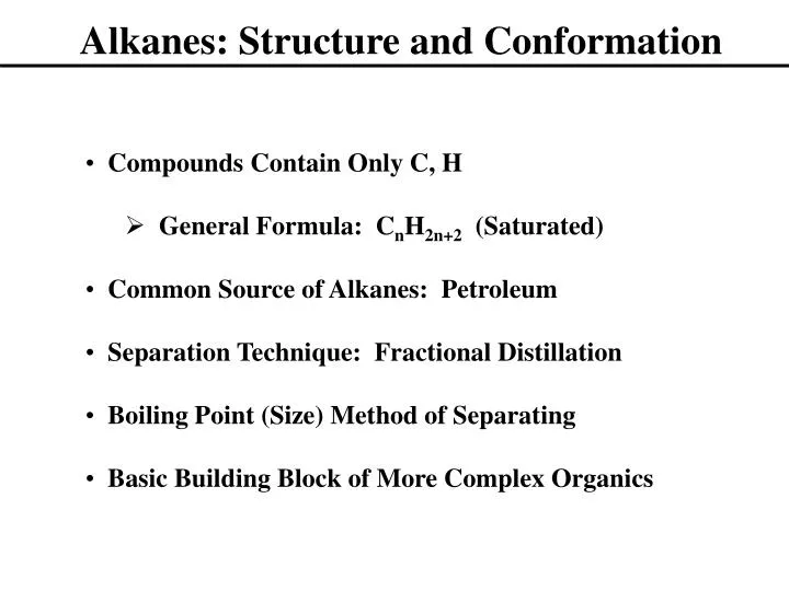 alkanes structure and conformation