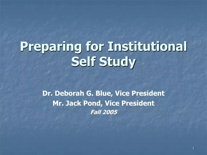 preparing for institutional self study