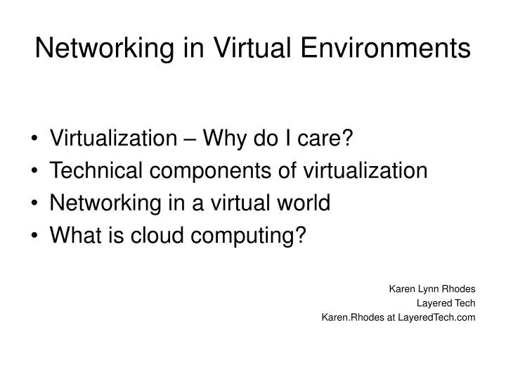 networking in virtual environments