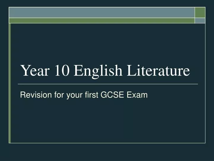 year 10 english literature
