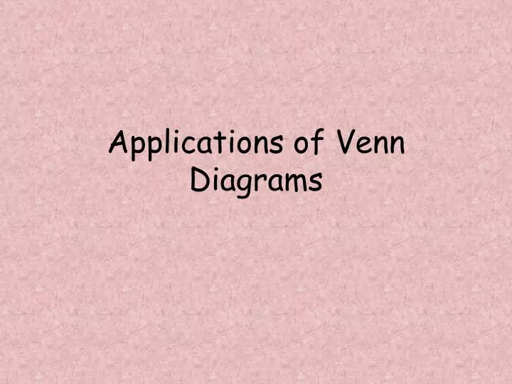 applications of venn diagrams
