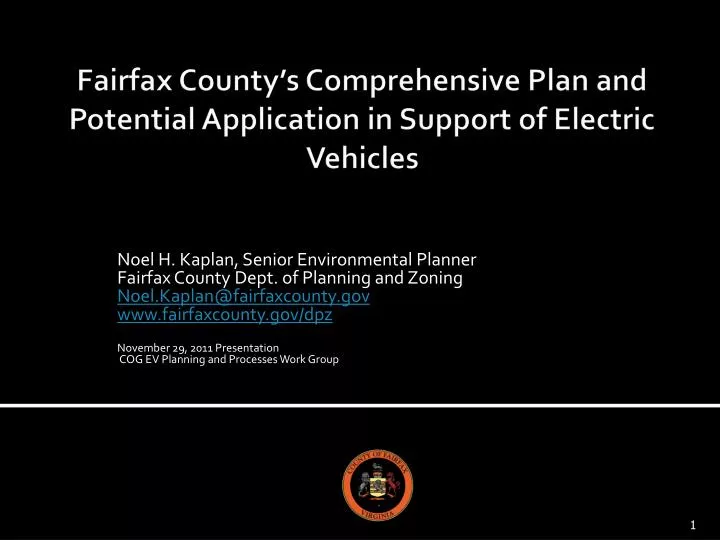 fairfax county s comprehensive plan and potential application in support of electric vehicles