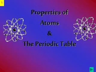 Properties of Atoms &amp; The Periodic Table