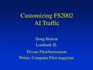 Customizing FS2002 AI Traffic