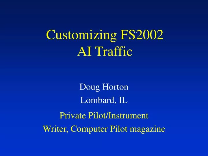 customizing fs2002 ai traffic