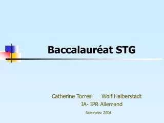 baccalaur at stg