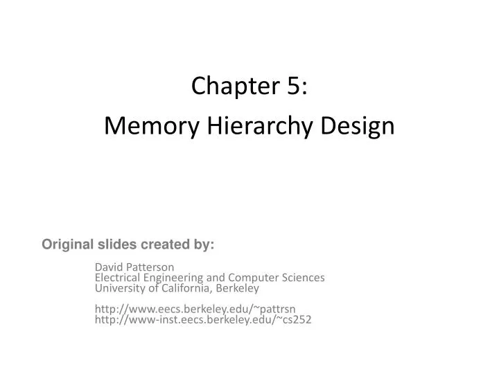 chapter 5 memory hierarchy design