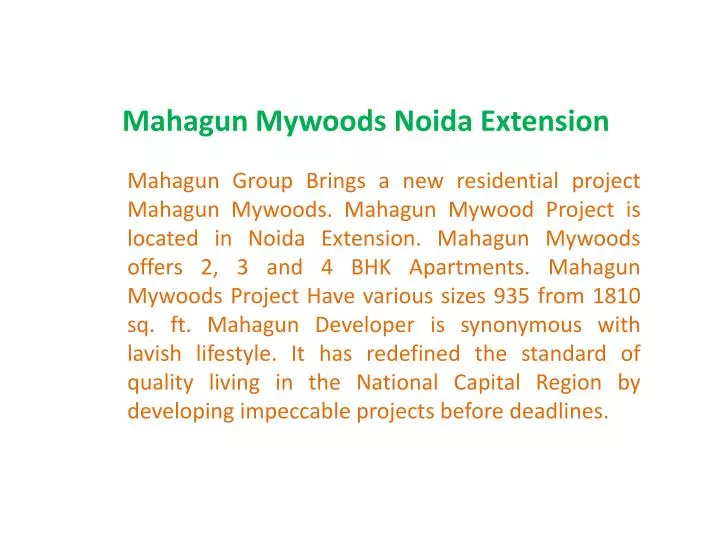 mahagun mywoods noida extension
