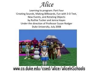 Creating a Sound in Alice
