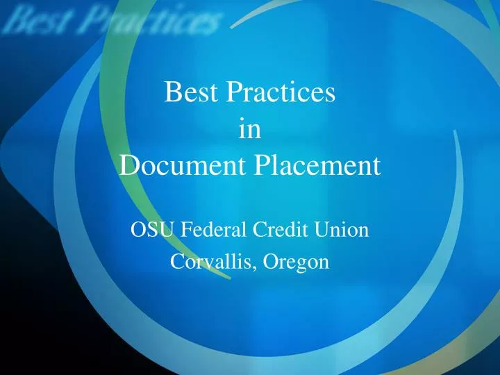 best practices in document placement