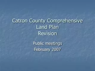 Catron County Comprehensive Land Plan Revision