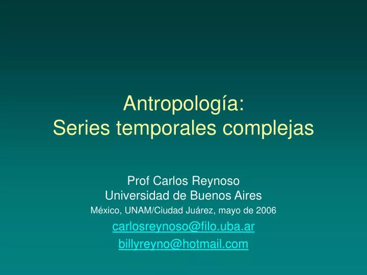 antropolog a series temporales complejas