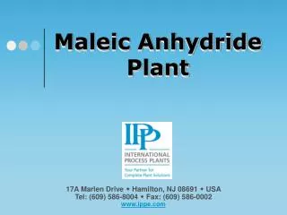 Maleic Anhydride Plant