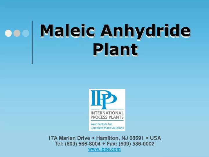 maleic anhydride plant