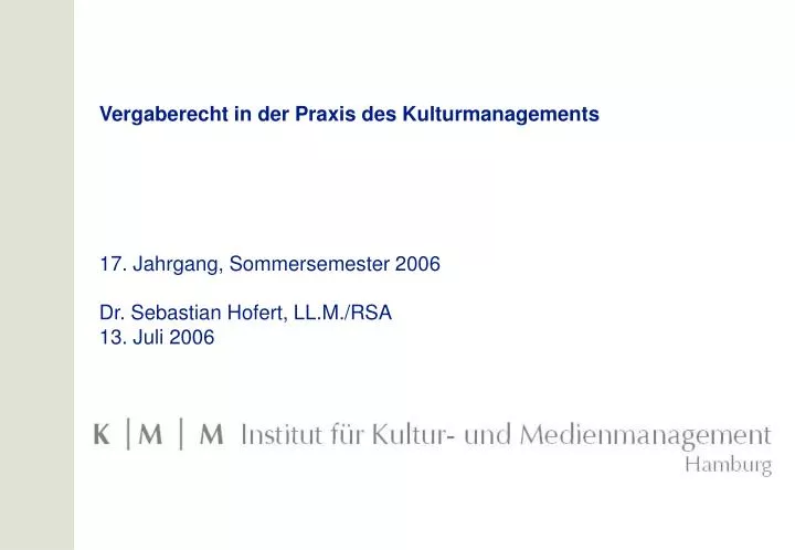 vergaberecht in der praxis des kulturmanagements