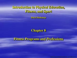 Fitness Programs and Professions