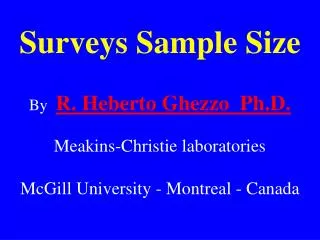 Surveys Sample Size