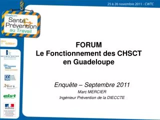 FORUM Le Fonctionnement des CHSCT en Guadeloupe
