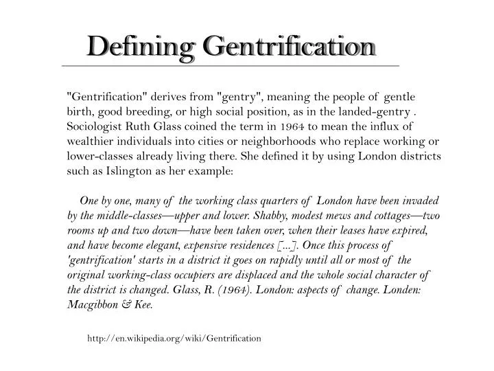 defining gentrification