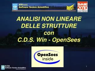 ANALISI NON LINEARE DELLE STRUTTURE con C.D.S. Win - OpenSees