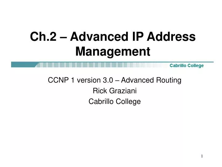 ch 2 advanced ip address management