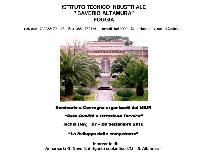 istituto tecnico industriale saverio altamura foggia