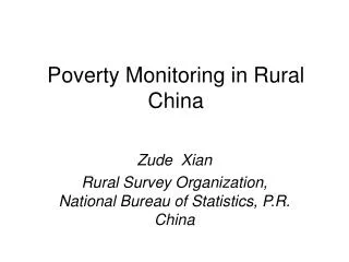 Poverty Monitoring in Rural China