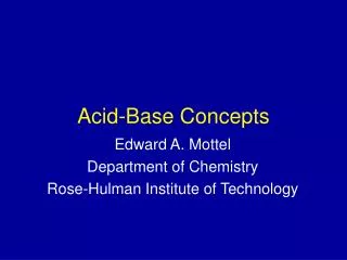 Acid-Base Concepts
