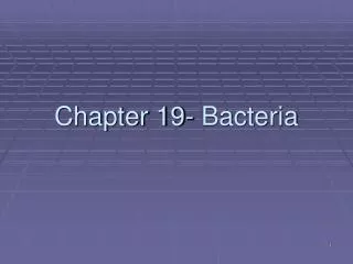 Chapter 19- Bacteria