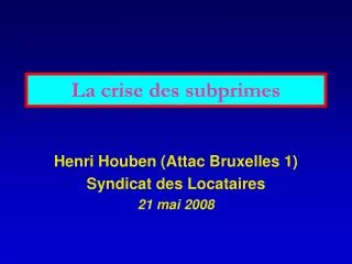 la crise des subprimes