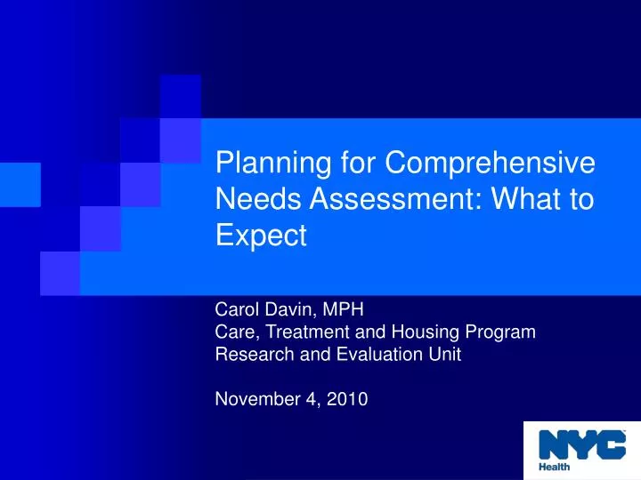planning for comprehensive needs assessment what to expect