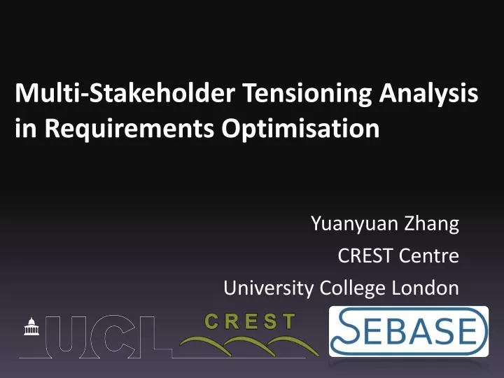 multi stakeholder tensioning analysis in requirements optimisation